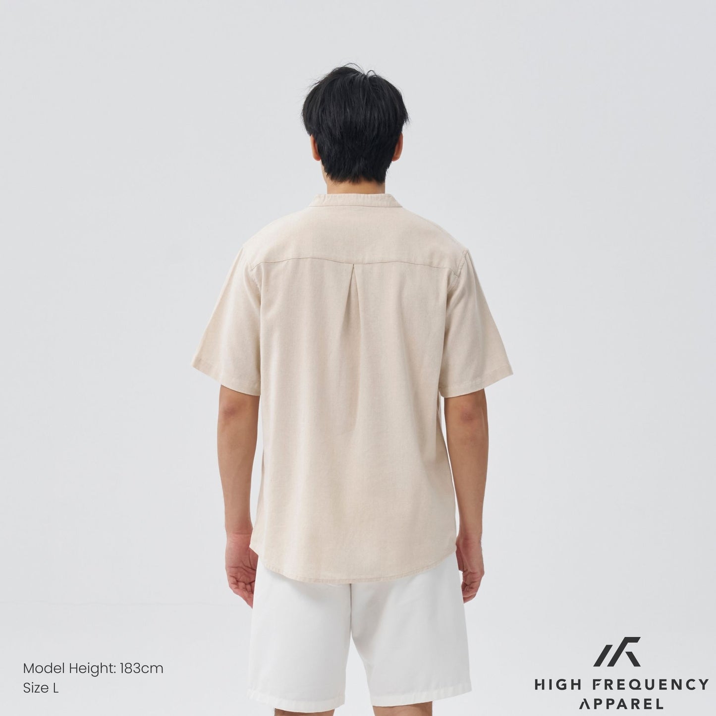 hfa men’s mandarin collar short sleeve shirt