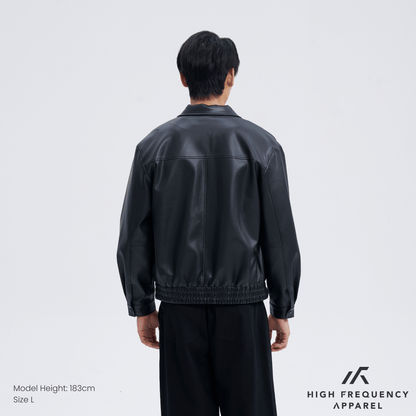 Classic PU Leather Zip-Up Jacket