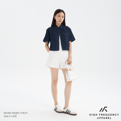 Women's Cropped Denim Shirt