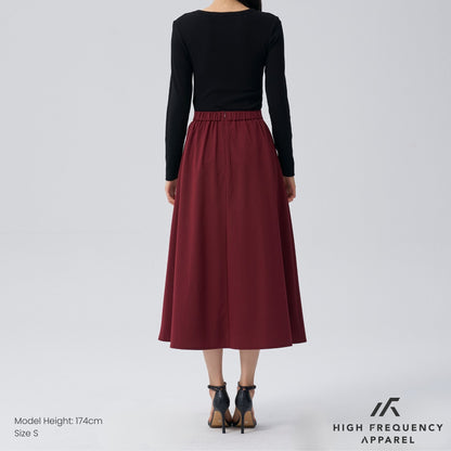 HFA Women’s Midaxi Drape Skirt With Elasticated Waist And Back Zipper