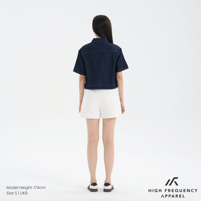 Women's Cropped Denim Shirt