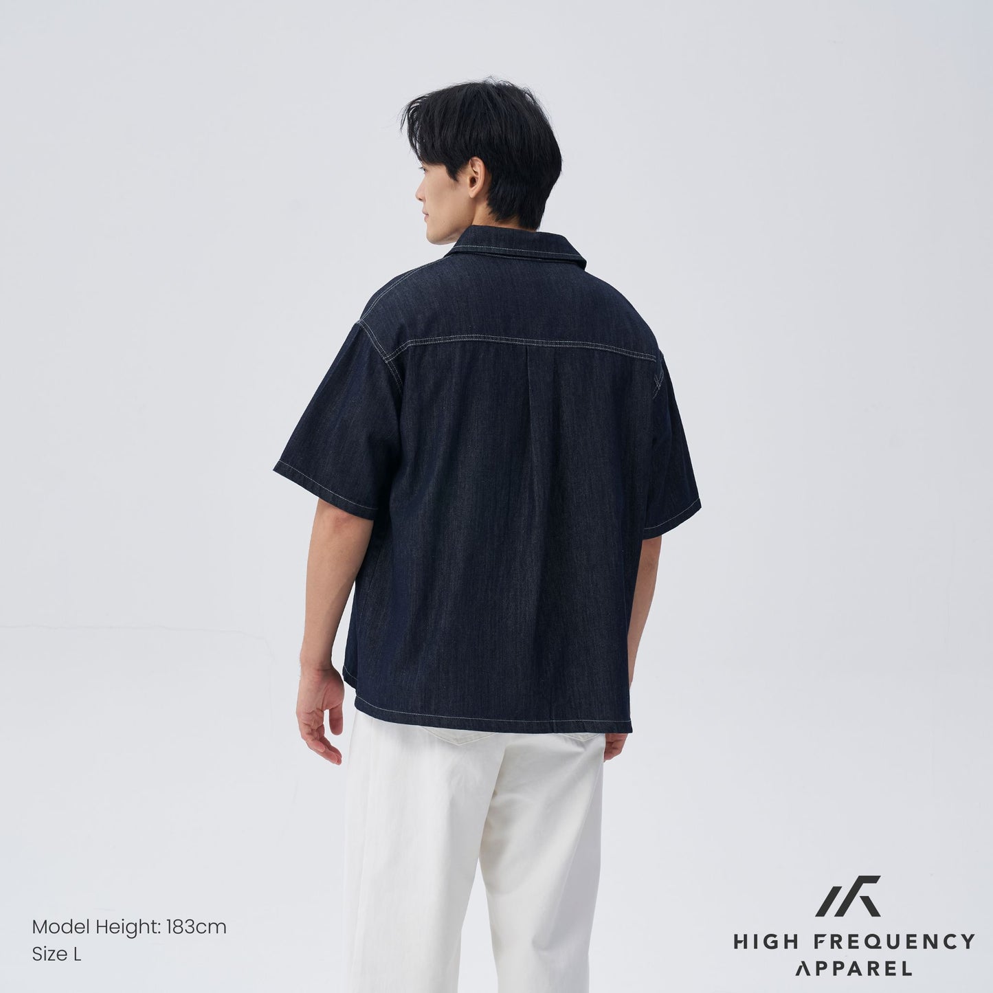 hfa men’s oversized short sleeve denim shirt