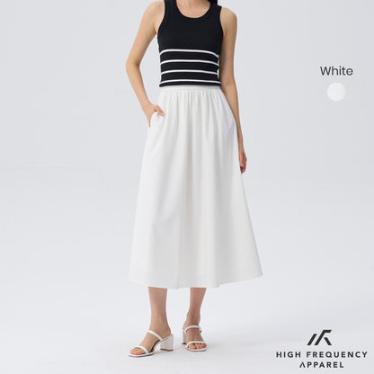 HFA Women’s Midaxi Drape Skirt With Elasticated Waist And Back Zipper