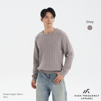 Men’s Cable Knit Long Sleeve Pullover