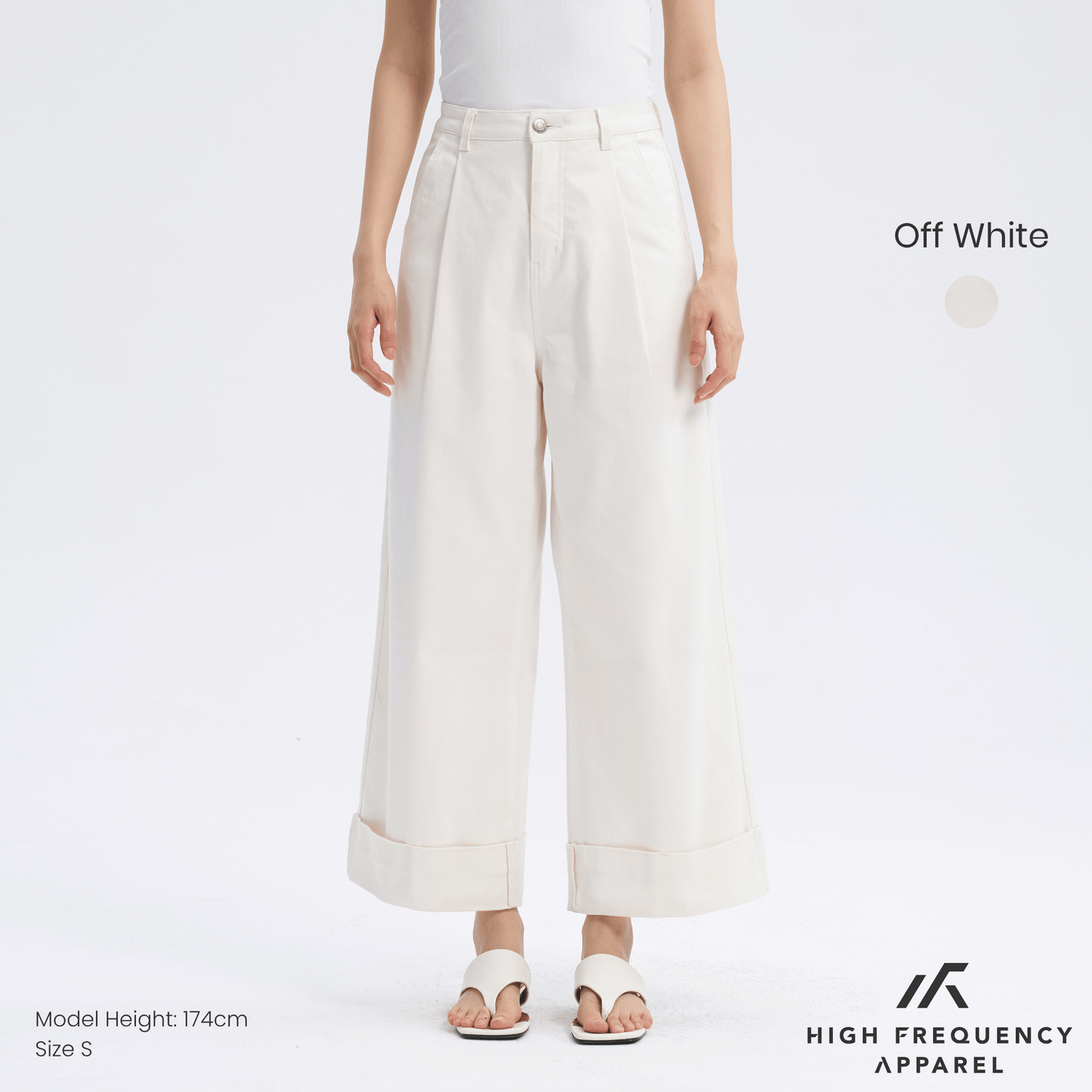 pleated cuffed hem pants
