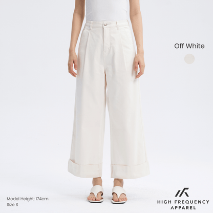 Pleated Cuffed Hem Pants