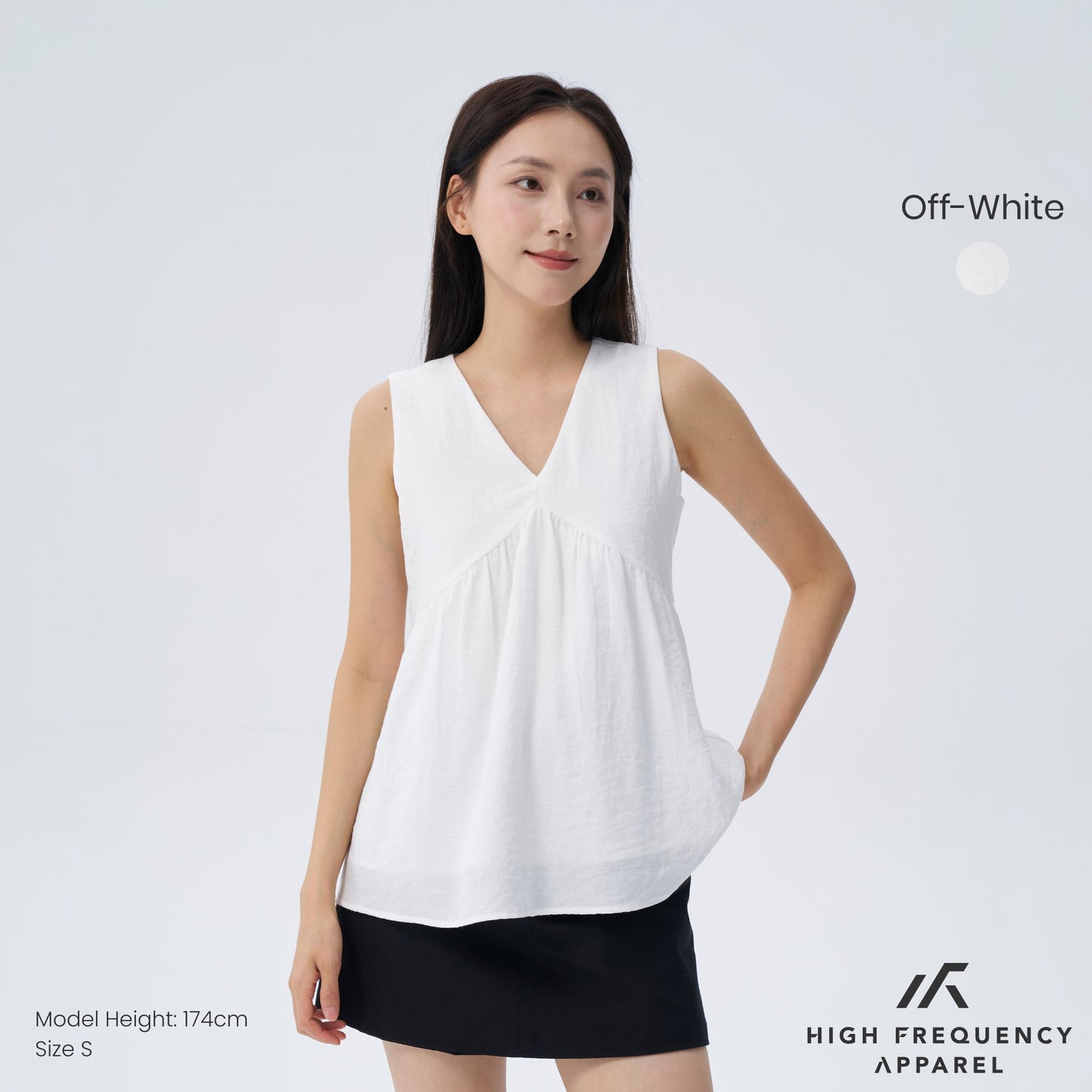 hfa women’s v-neck textured iron-free sleeveless blouse