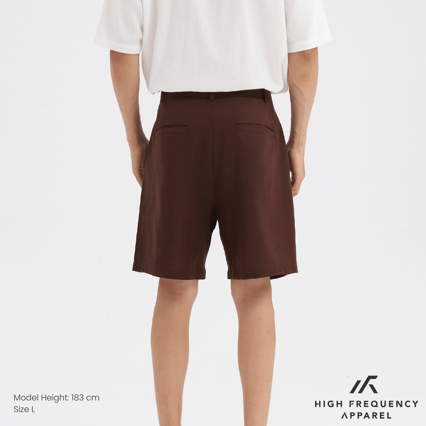 single pleated linen shorts