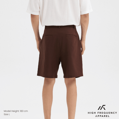 Single Pleated Linen Shorts