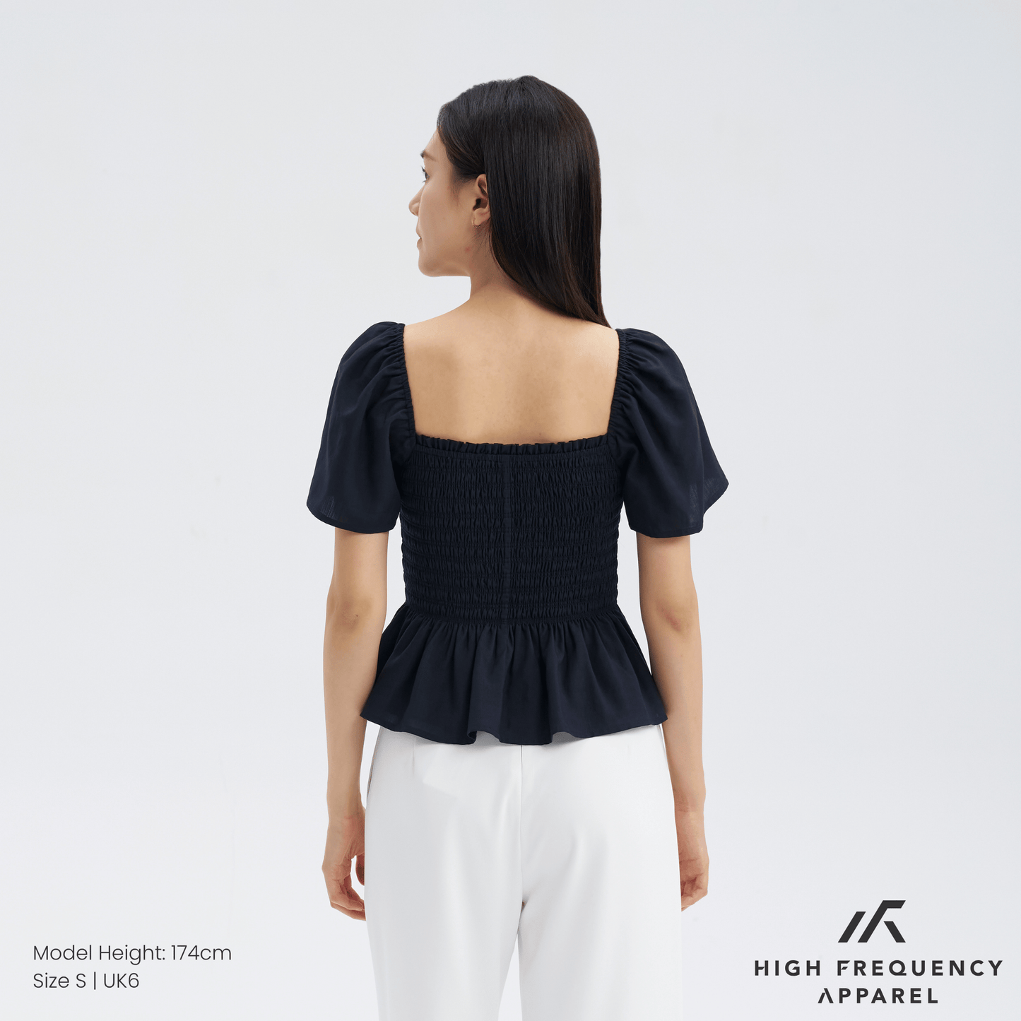square neck full smocked flutter sleeve top