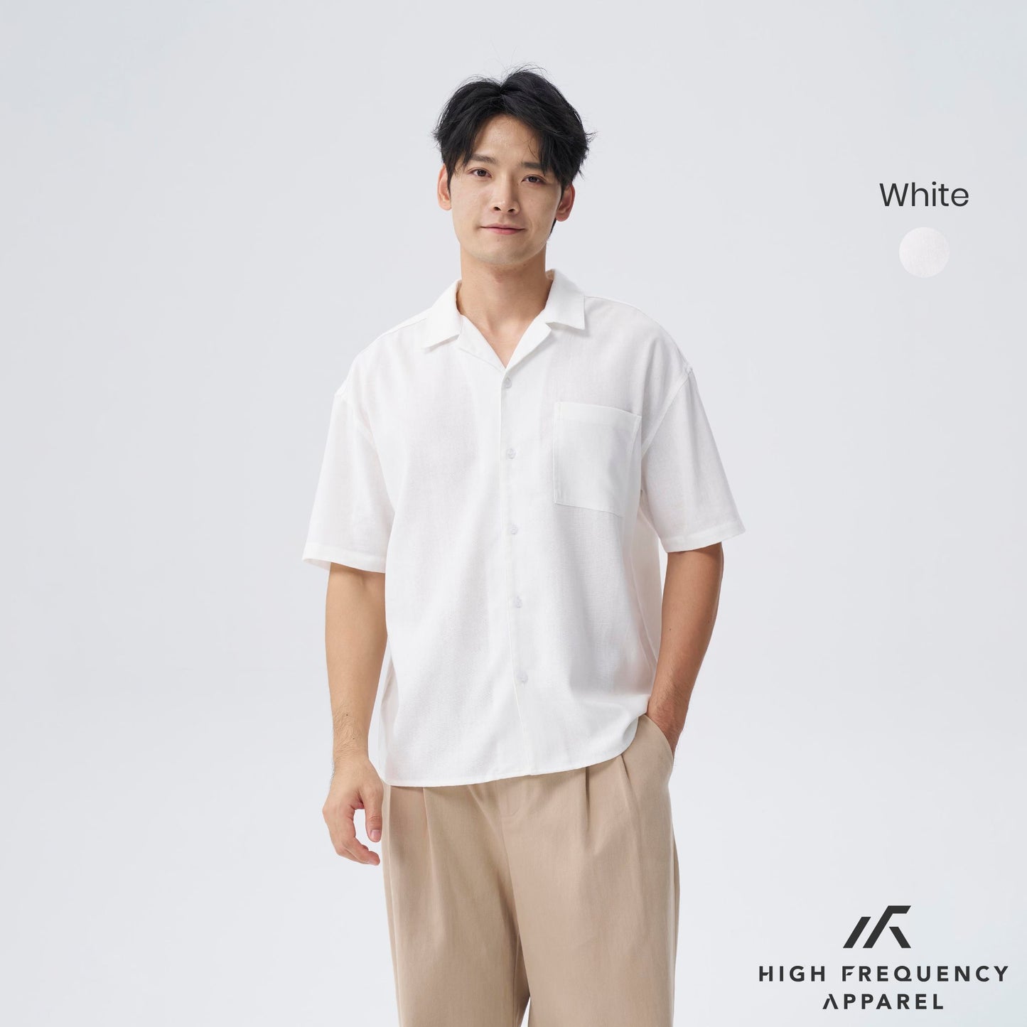 hfa men’s camp-collar short sleeve shirt - relaxed fit