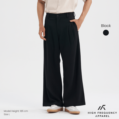 High Waisted Triple Pleated Dress Trousers With Side Adjusters