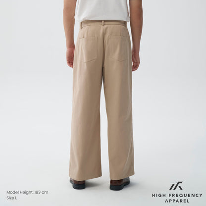 HFA Men's Double Pleated Wide Leg Chino Pants