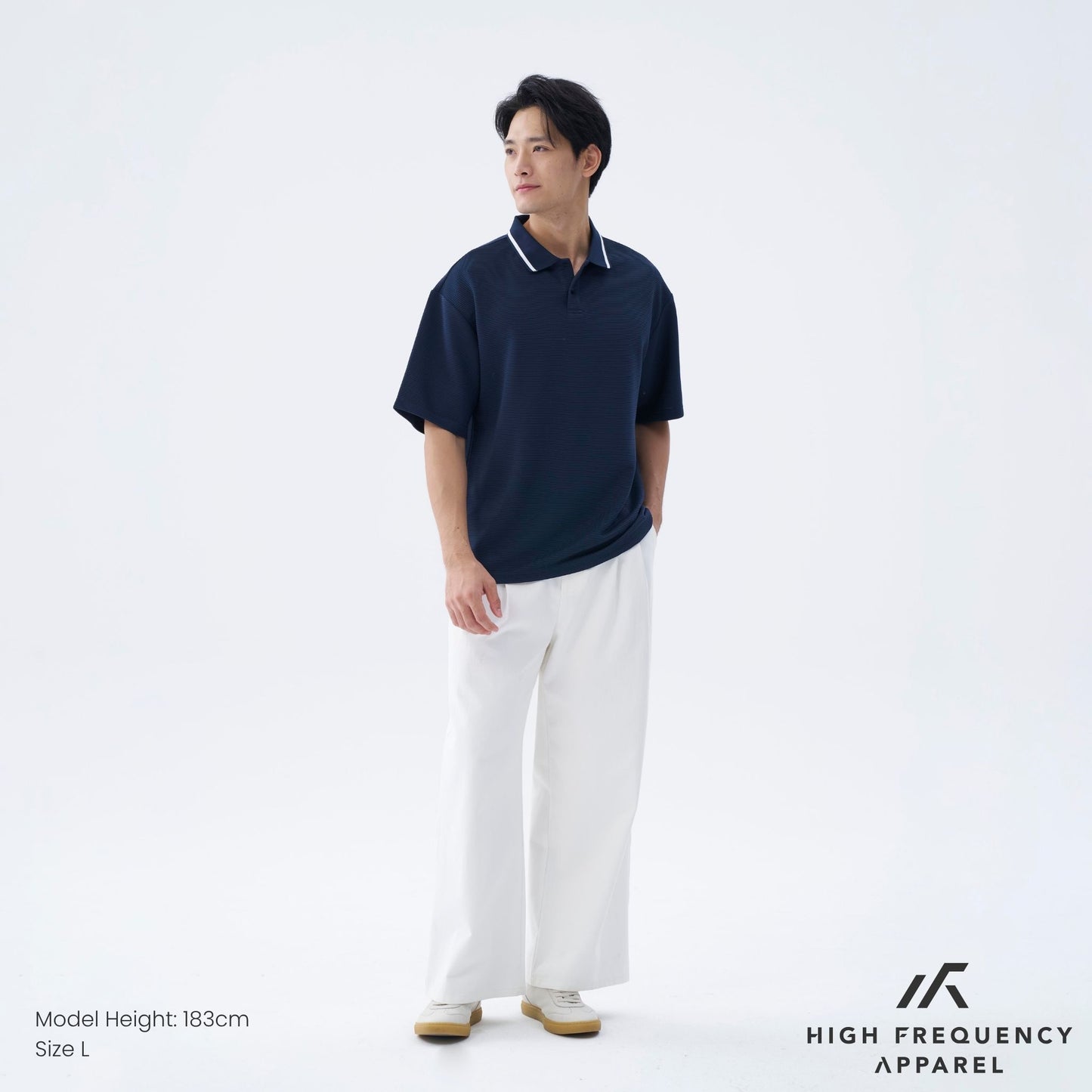 hfa men's oversized textured polo shirt