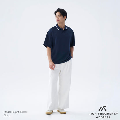 HFA Men's Oversized Textured Polo Shirt