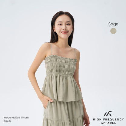 HFA Women’s Smocked 3-Tiered Spaghetti Top