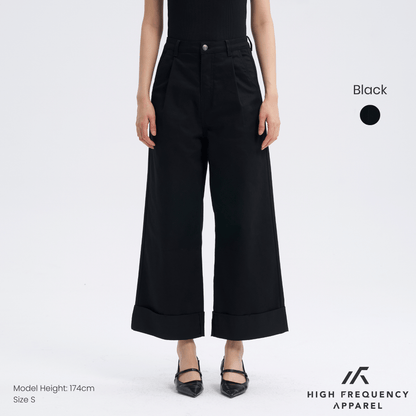 Pleated Cuffed Hem Pants