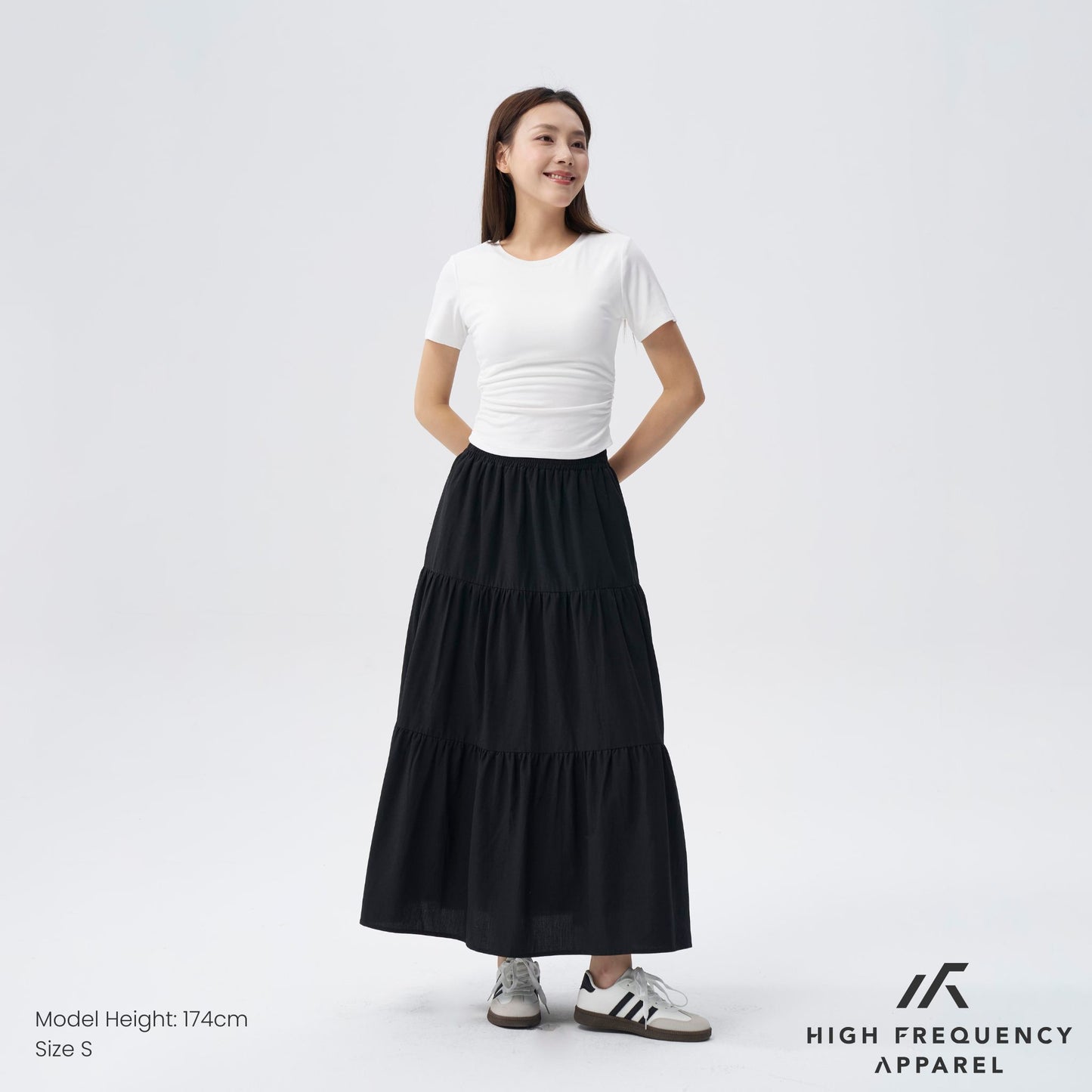 hfa women’s 3-tier flow maxi skirt