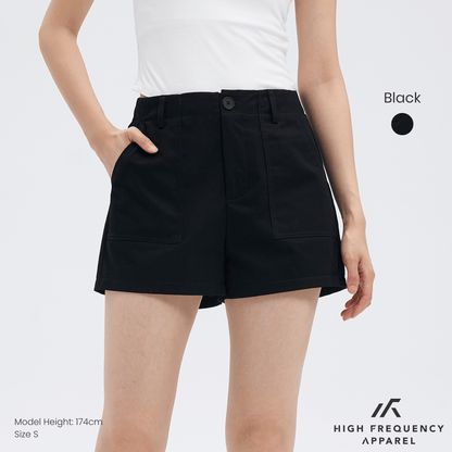 Structured Panel Pocket Shorts With Waistband