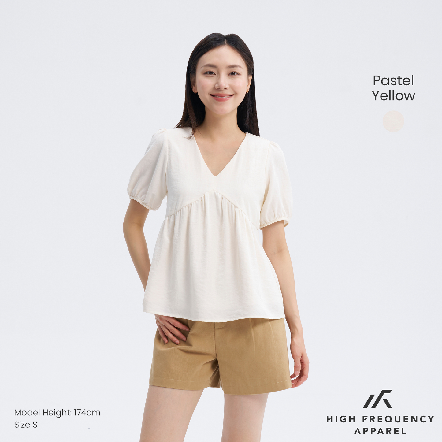 v-neck short sleeve flowy babydoll blouse