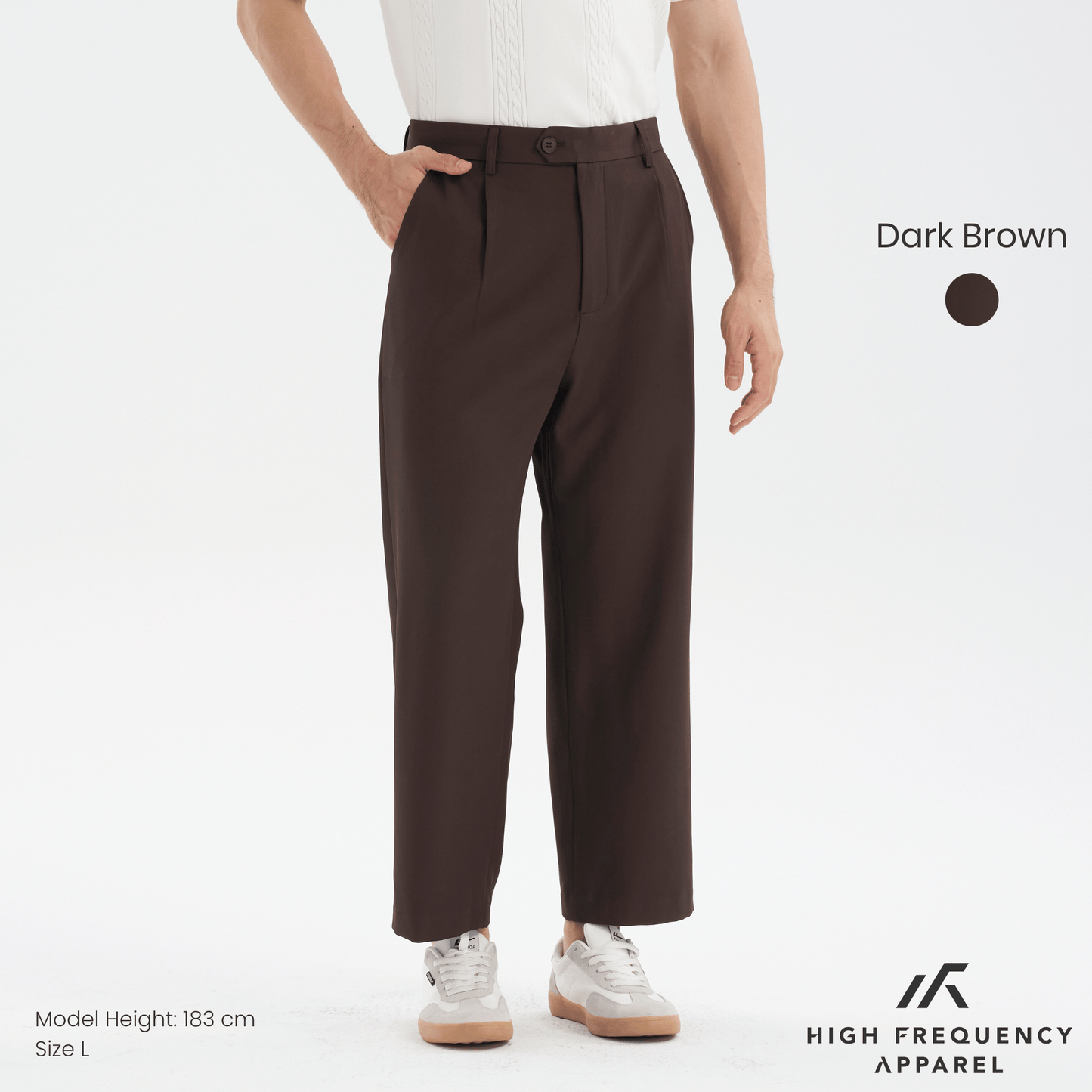 men’s single pleated creasefree work trousers