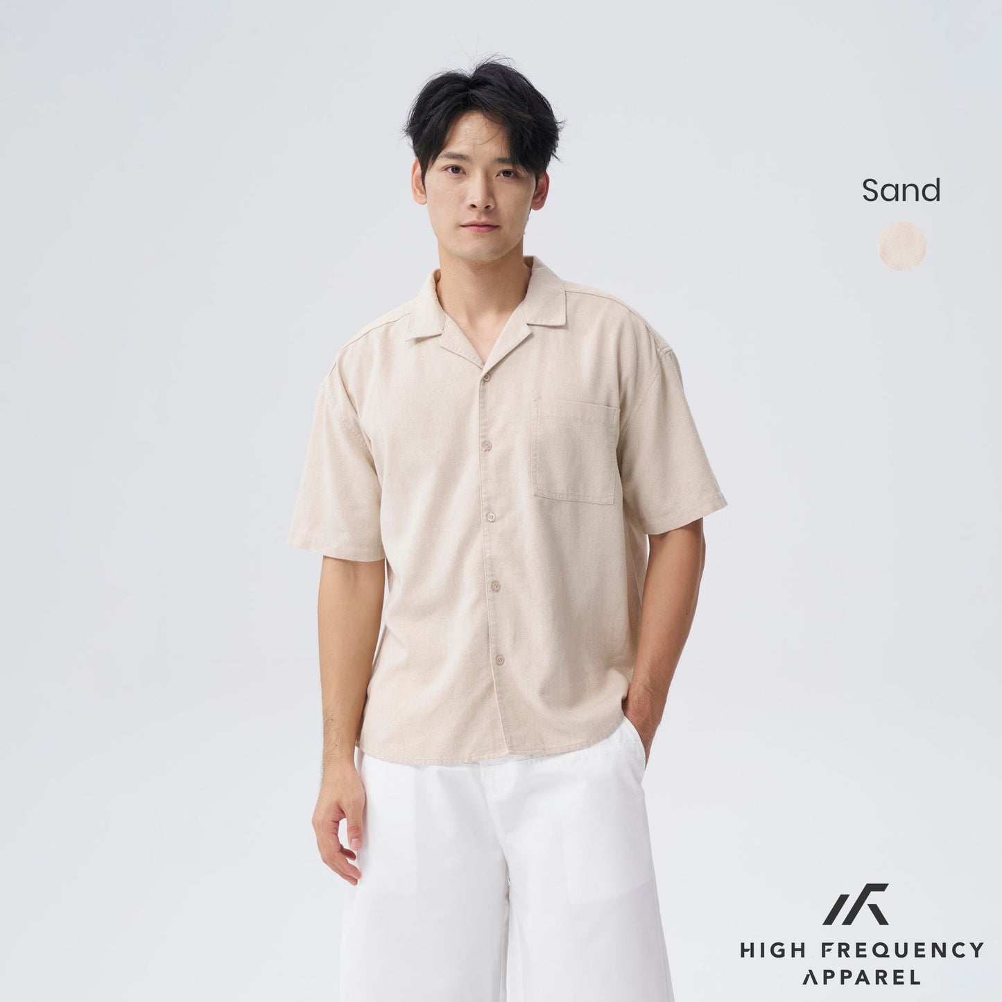 hfa men’s camp-collar short sleeve shirt - relaxed fit