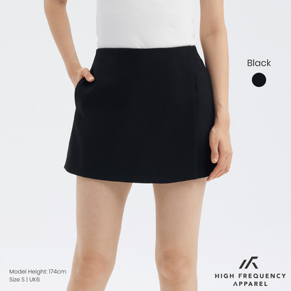 Clean Cut Waistband Flap Skorts with Pocket