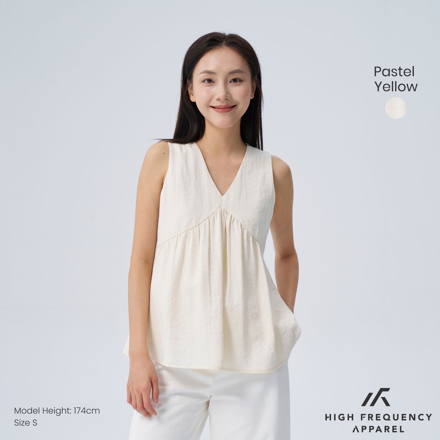 hfa women’s v-neck textured iron-free sleeveless blouse