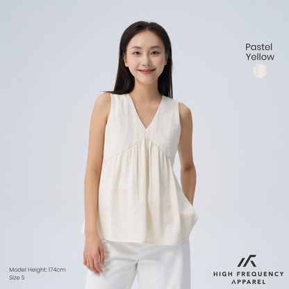 HFA Women’s V-Neck Textured Iron-Free Sleeveless Blouse