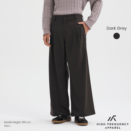 High Waisted Triple Pleated Dress Trousers With Side Adjusters