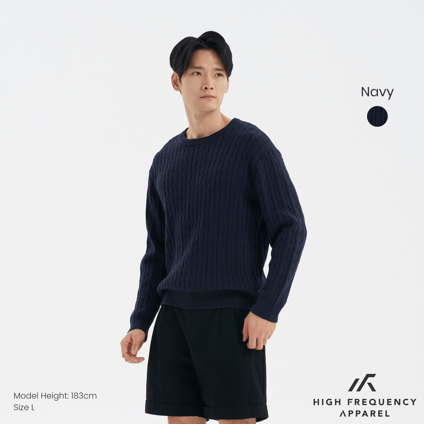 men’s cable knit long sleeve pullover