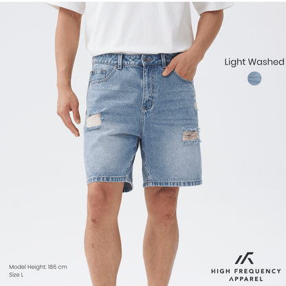 Distressed Denim Shorts