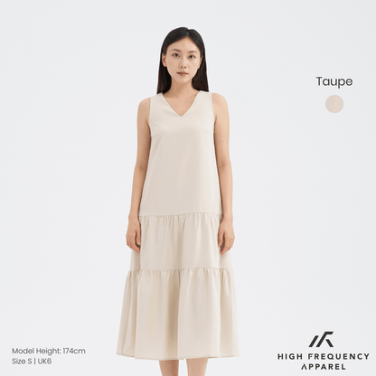 V-Neck Tiered Midaxi Dress