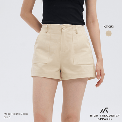 Structured Panel Pocket Shorts With Waistband