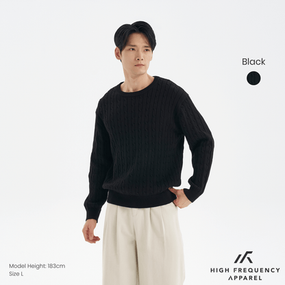 Men’s Cable Knit Long Sleeve Pullover