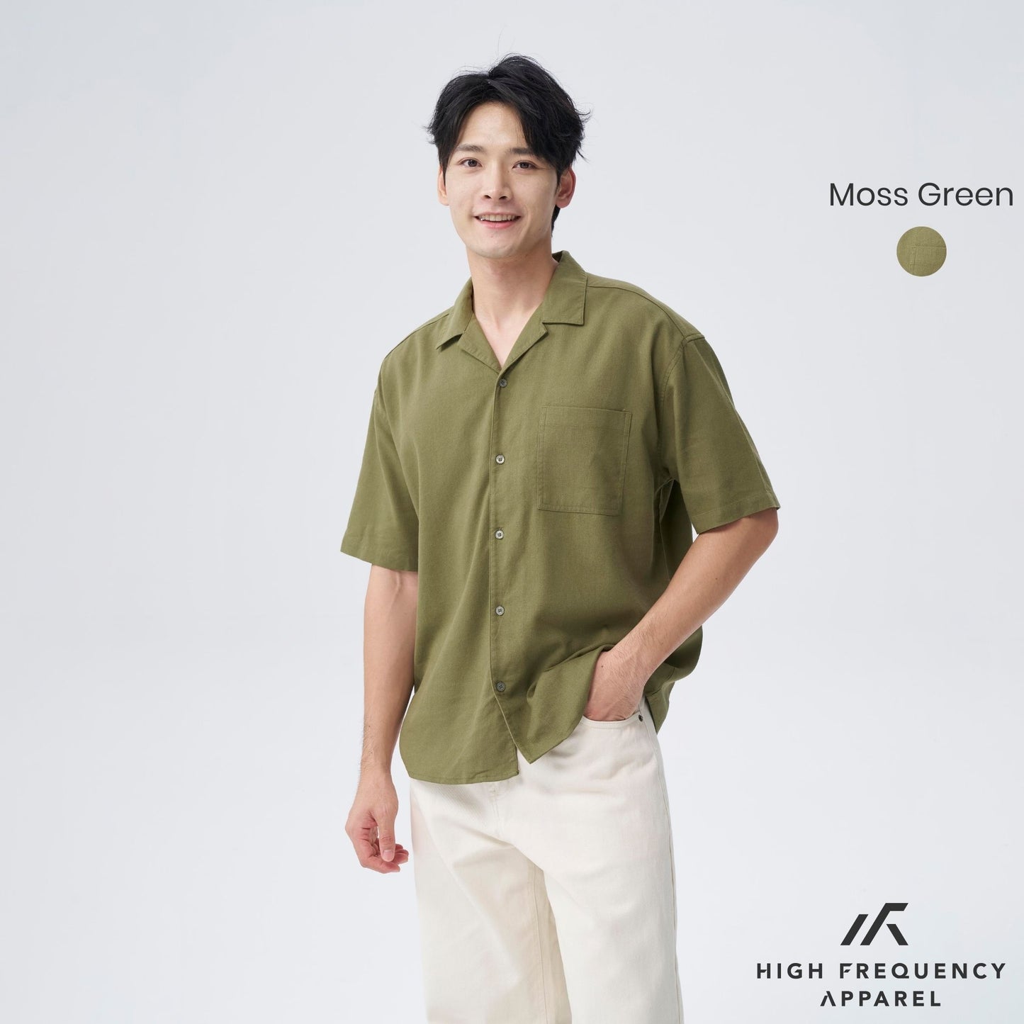 hfa men’s camp-collar short sleeve shirt - relaxed fit