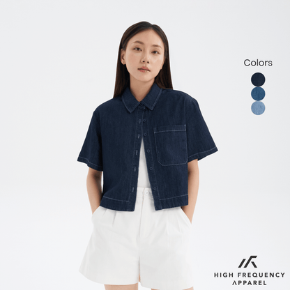 Women's Cropped Denim Shirt