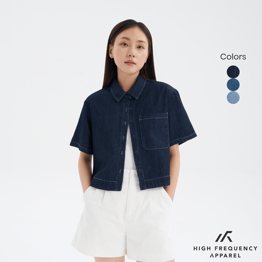 Women's Cropped Denim Shirt