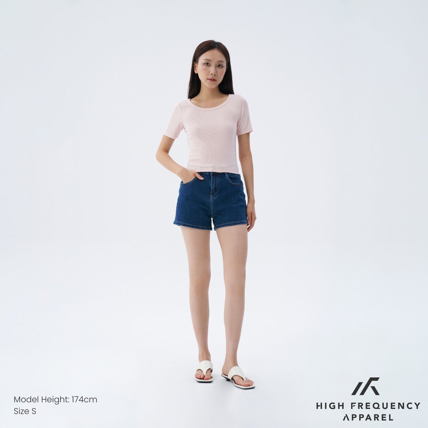 hfa women’s wide neck half sleeve ribbed tee – stretch fit essentials