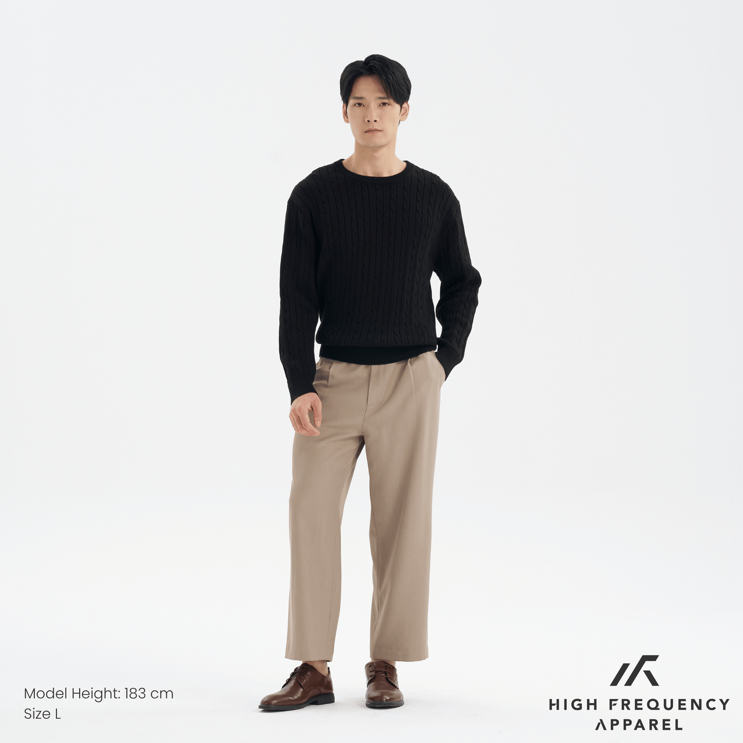men’s single pleated creasefree work trousers