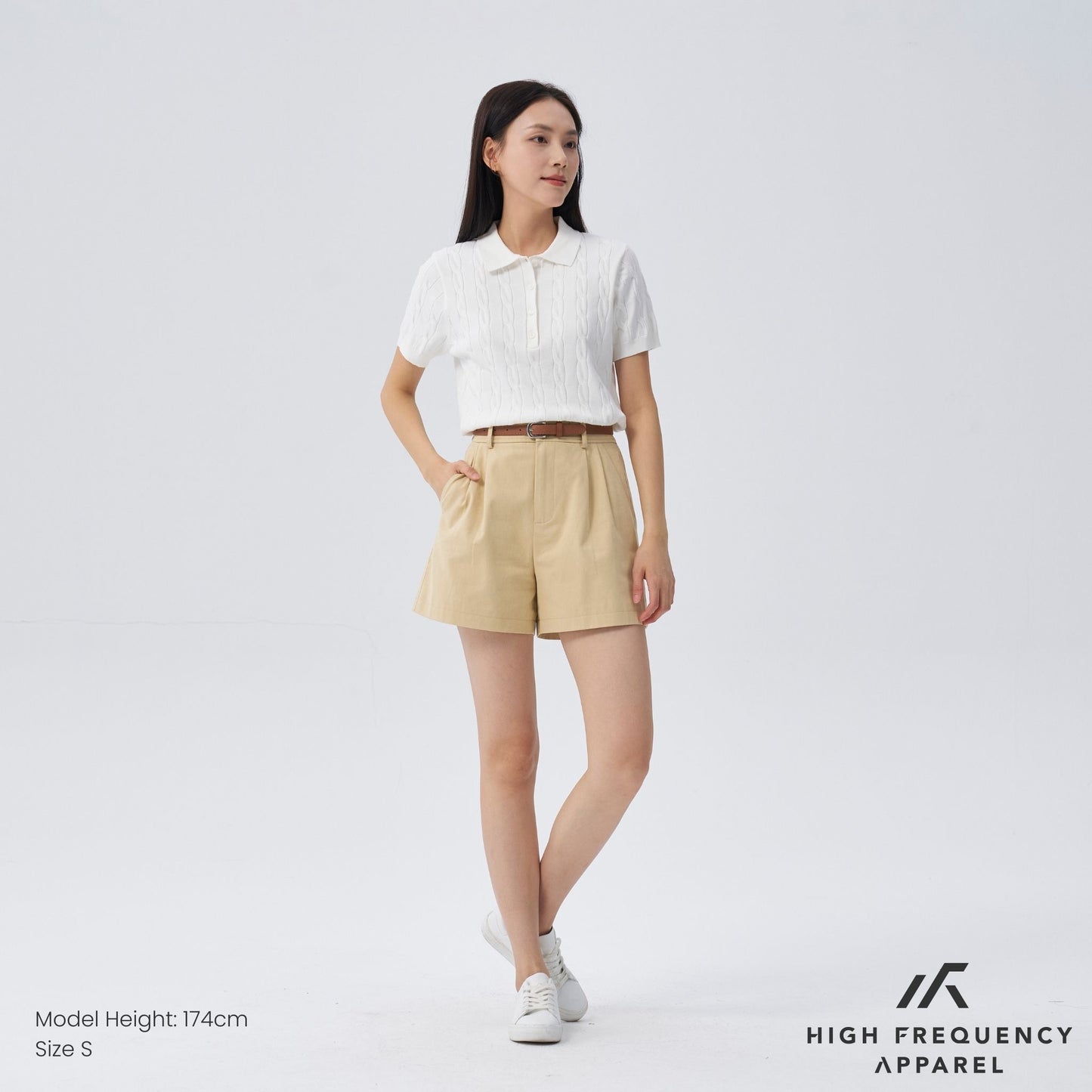 hfa women’s cable knitted polo