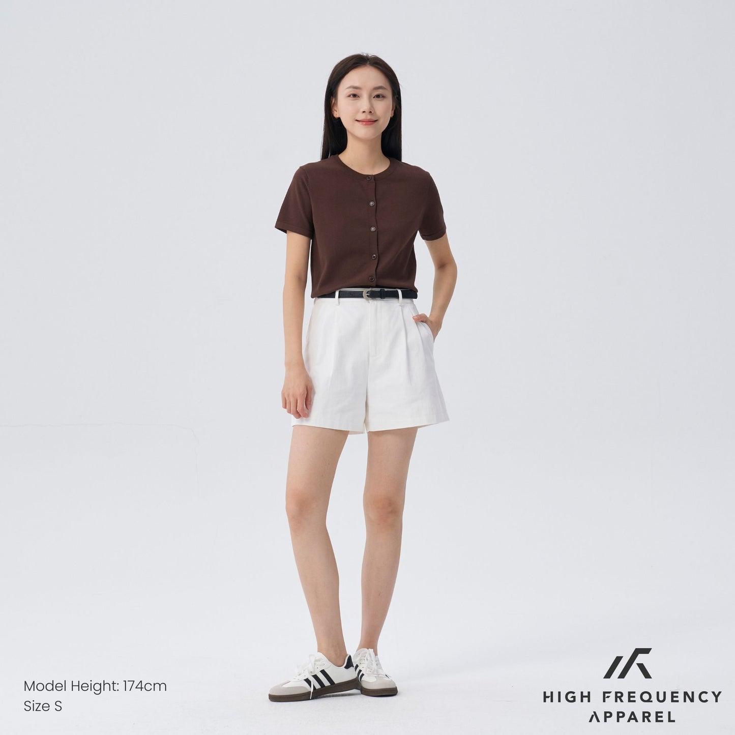 hfa women’s crew neck short sleeve cardigan