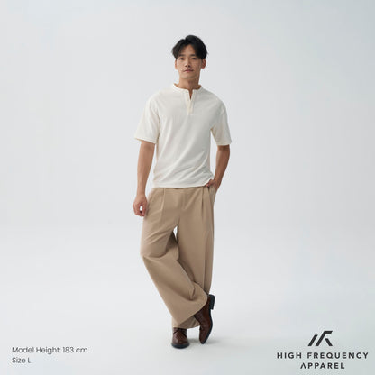 HFA Men's Double Pleated Wide Leg Chino Pants