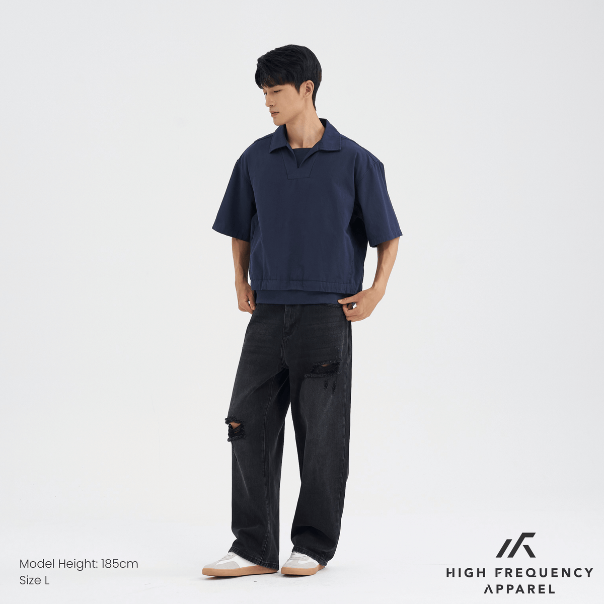 oversized boxy faux 2-piece tee