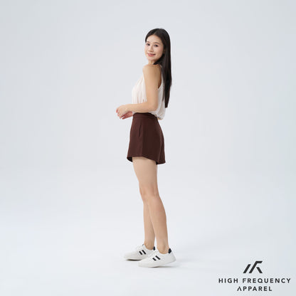 HFA Women's Linen High Waisted Shorts - Back Zipper