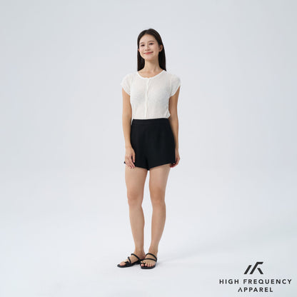 HFA Women's Linen High Waisted Shorts - Back Zipper