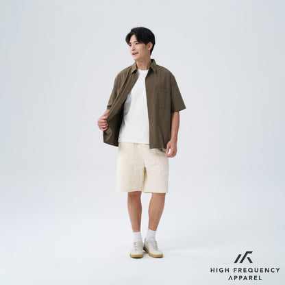 HFA Men's Oversized Short Sleeve Shirt with Spring Clasp