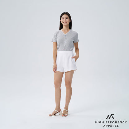 HFA Women's Linen High Waisted Shorts - Back Zipper
