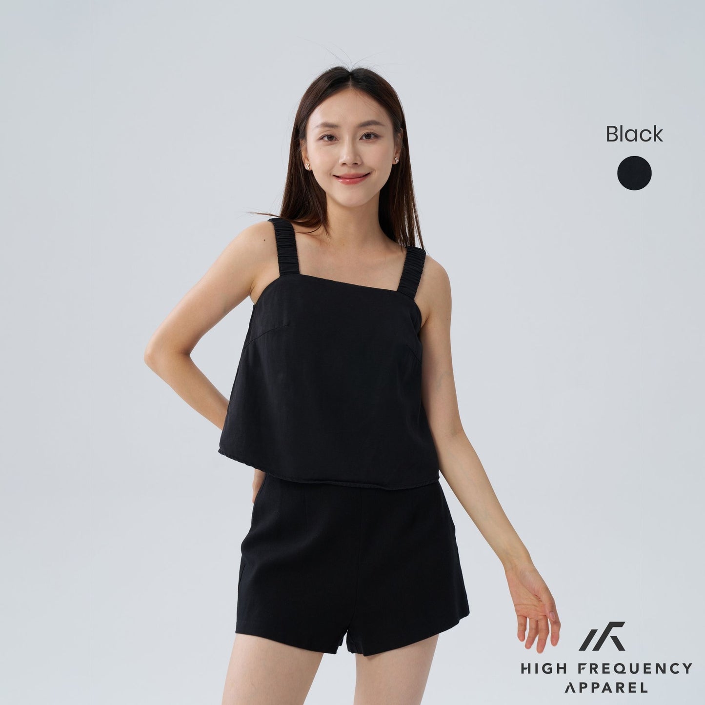 hfa women's padded sleeveless top with ruched straps