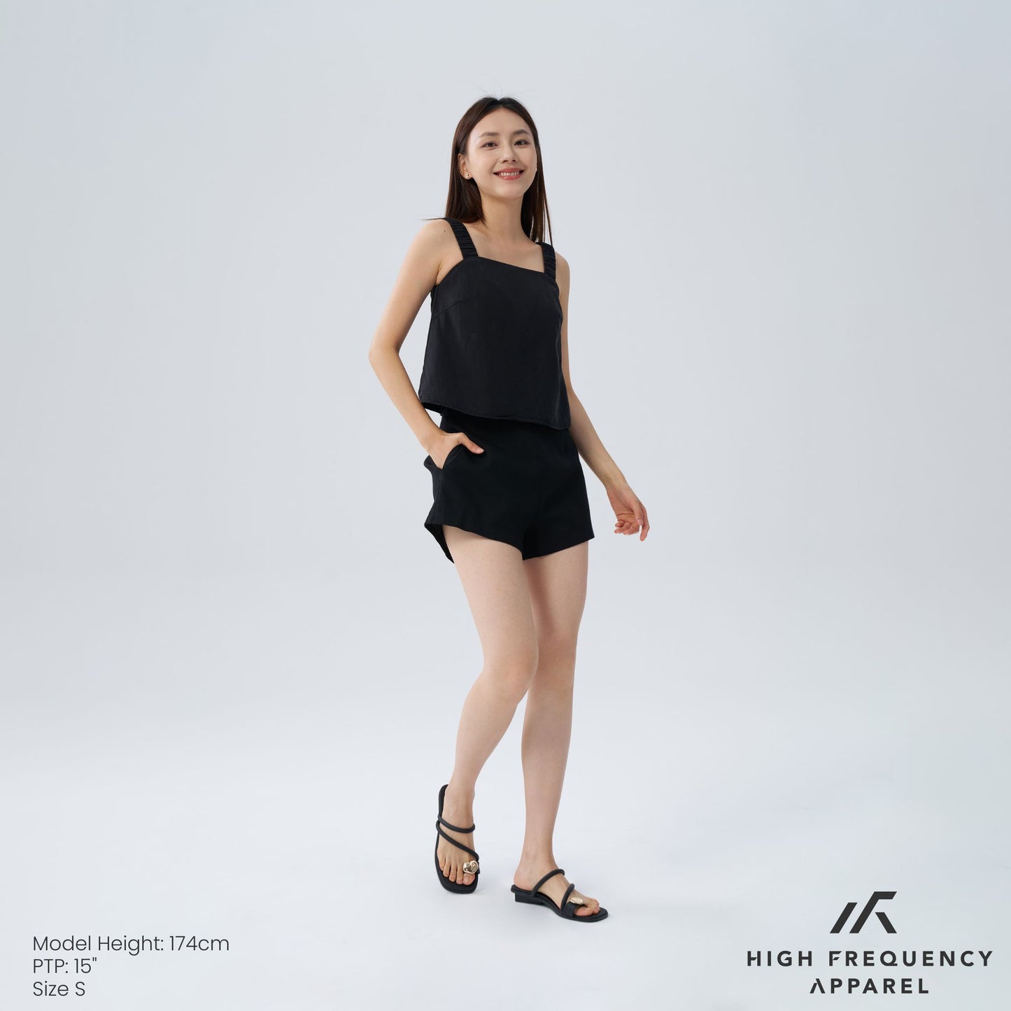 hfa women's padded sleeveless top with ruched straps